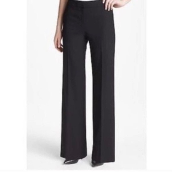 Lafayette 148 Black Slacks Wool Elastane Blend Dress Trouser Sz 10 - Picture 2 of 10